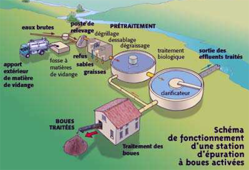 Schéma du fonctionnement de l'assainissement