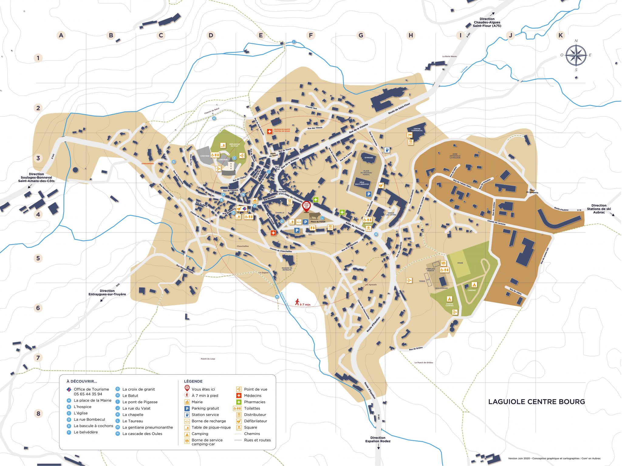 Carte et accès - Commune de Laguiole