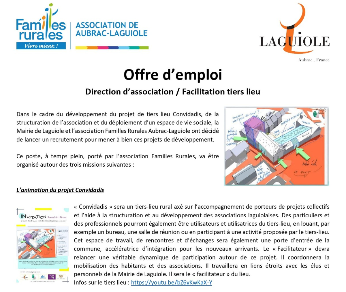 Offre facilitateur tiers lieu Convidadis Laguiole
