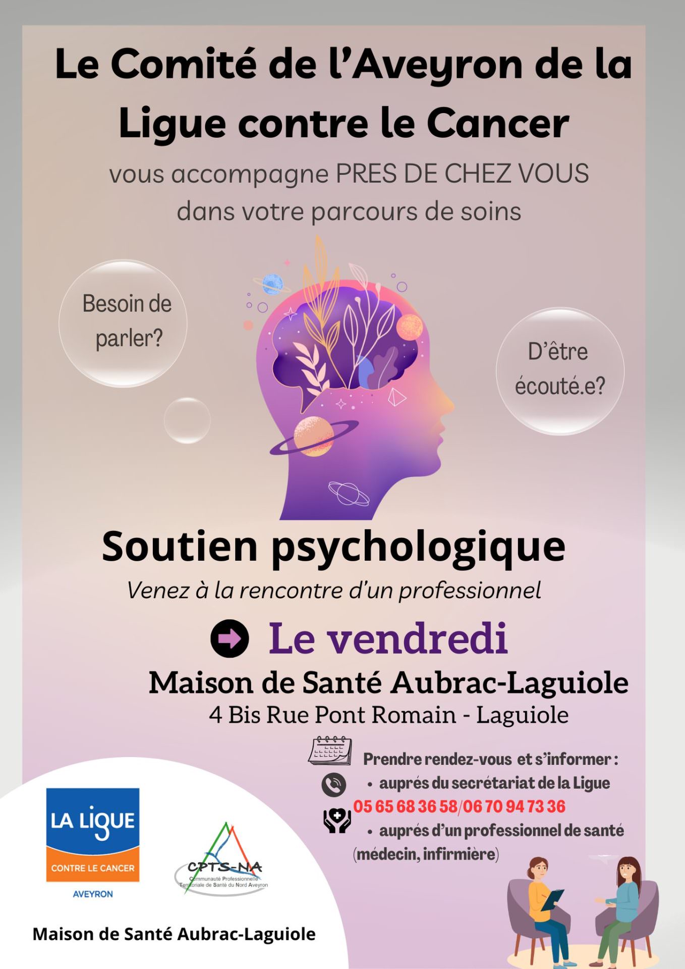 Lire la suite à propos de l’article Un soutien psychologique pour les personnes malades