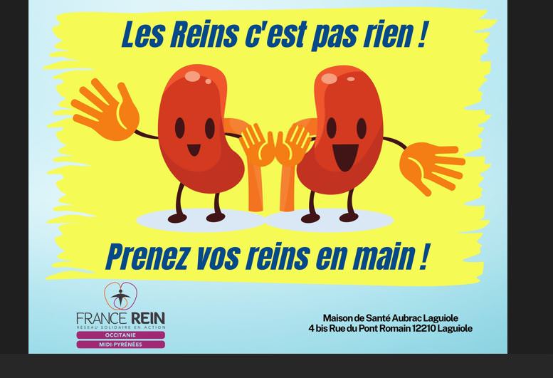 Lire la suite à propos de l’article Prévention : journée du rein à Laguiole jeudi 14 mars
