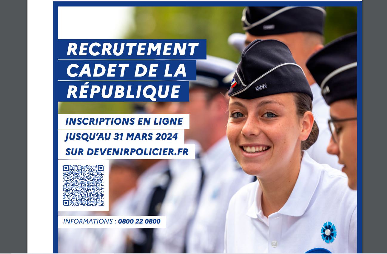 Lire la suite à propos de l’article La Police nationale recrute des cadets de la République pour septembre 2024 !