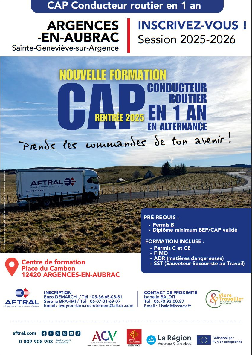 Lire la suite à propos de l’article CAP Conducteur Routier, CAP ICC spécialité Coutellerie, … :  des formations en proximité !